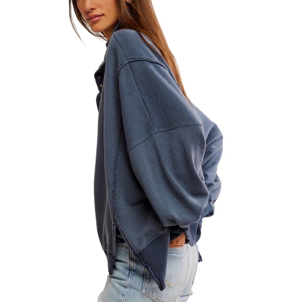 PRICE DROP! We The Free Camden Henley Sweatshirt💙 - Picture 8 of 9